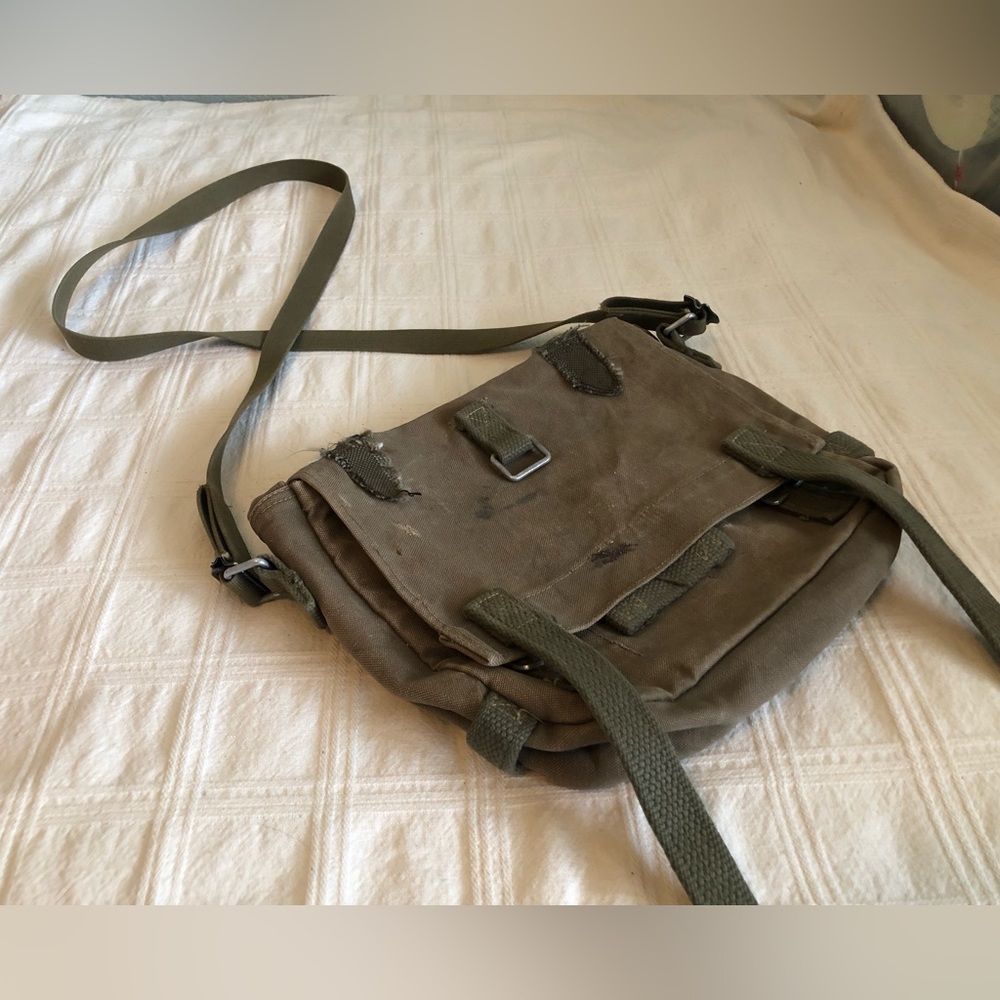 Vintage Army Military Canvas Side Bag Cargo